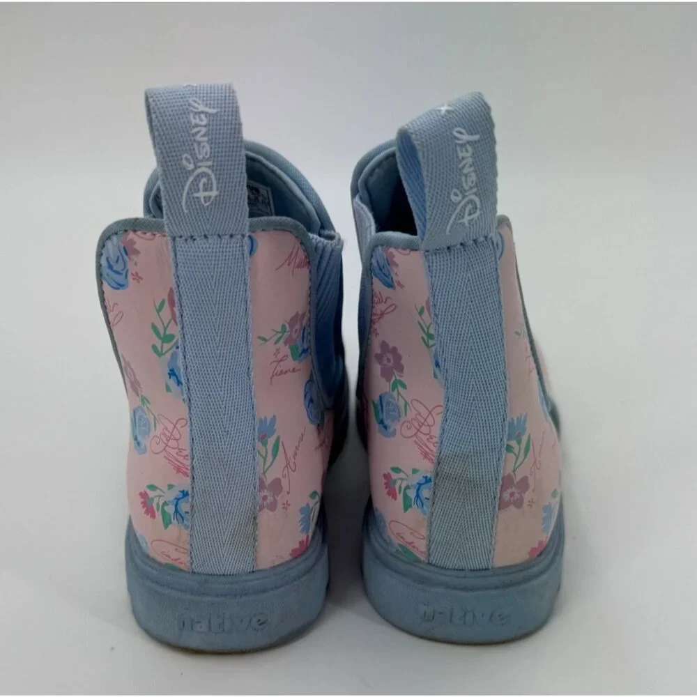 Disney X Native Kids Pink & Blue Floral Princess Rain Boots size 1